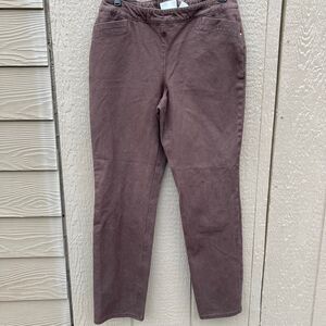 Brown chico’s so slimming pants size 1 regular fall staple color scheme palette